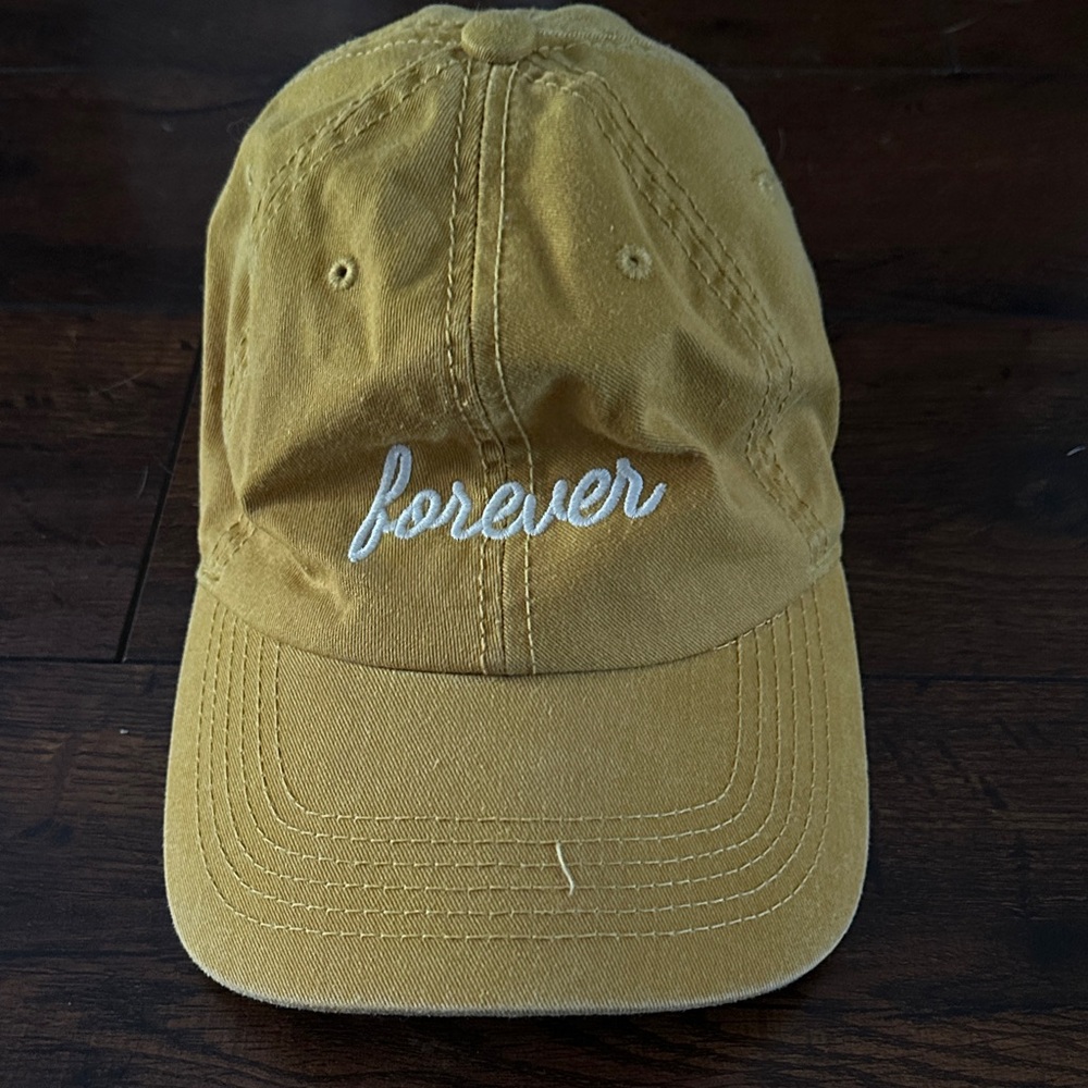 Mustard Yellow 'Forever' Embroidered Cap
